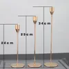 Candle Holders 3Pcs/Set Chinese Style Metal Simple Golden Wedding Decoration Bar Party Living Room Home stick 220929