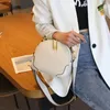 Evening Bags Round Apple Shape Hand Bag Milk White Togo Cowhide Leather Women Shoulder 2 Straps Small Female Crossbody