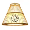 Lampes suspendues Bamboo Droplight Lustre Lumière Asie du Sud-Est Style japonais Cage créative Lampe creuse pour restaurant Tea House