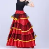 STEGN Wear Mulheres ciganas Vestido Espanha Flamenco Salia Poliéster Cetim Smootor Big Swing Carnaval Party Ballroom Belly Dance Trajes