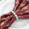 Tablas de servilleta de perla con cuentas elásticas Tablas hechas a mano Terneta Fiesta de la servilleta del soporte de boda Accesorios de decoración de la mesa Decoración del escenario