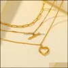 Ожерелье для подвесных ожерелье для женщин мода Любовь из нержавеющей стали длинная золотая изящная подвеска