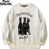 Herentruien Men Sweater 3 Doberman Dog Grafische streetwear gebreide trui hiphop retro pullover herfst katoen casual trui hipster 220929