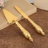 Servis uppsättningar Nordic Style Elegant Golden Western Bakery Tools Hollow-Out Handle Pizza Shovel Cake Dessert Knife Set