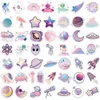 Pack of 50Pcs Cartoon Planet Stickers No-Duplicate Waterproof Vinyl Sticker for Luggage Skateboard Notebook Water Bottle Car Decals Kids Toys