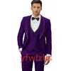 Wykonany na zamówienie Tuxedos One Button Men Suits Shawl klapy Groomsmen Wedding/Prom/Dinner Man Blazer Pants Tie kamizelka M155