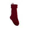 Knitted Christmas Stockings Xmas Stocking Burgundy And Cream For Family Holiday Xmas Party Decor Candy Gift Bags Hanging Ornaments BBB15861