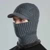 Radmützen, Masken, Winter-Radmützen, Herren-Strickmütze, modisch, vielseitig, lässig, Wollmütze mit Plüsch-Gehörschutz, warme Abdeckung, schwarze Skimaske T220928