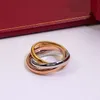 Trinity-Serie-Ring, dreifarbig, 18 Karat vergoldetes Band, Vintage-Schmuck, offizielle Reproduktionen, Retro-Mode, fortschrittliche Diamanten, exquisites Geschenk, Qualitätsmarke