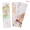 30pcs criativos de papel chinês marcadores cartões de pintura de pintura de belo bookmark em caixas presentes comemorativos