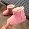 Boots Girls Snow Boots Usisex Children's Shoes Winter Boys Scay Plush Shoes Solid Girls Warm Shoes Kids Martin Boots Student T220928