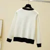 Kvinnors stickor Tees Sueter Mujer Elegant Women Sweater and Cardigans Button Up Pearl Beading Black White Formal Knit Jacke Jersey 220929