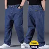 Jeans masculinos Men moda calça de jeans de grande tamanho de algodão plus size calças de carga casual calça calças de rua de rua elástica da cintura larga de perna 10xl 220929