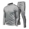 Herrspåriga träningsdräkter Nya träningsdräkt Herrarna Acketspants Piece Set Autumn and Winter Sport Suits Warmth Loose Oneck Sportswear Zipper Joggers G220928