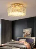 Romantiska kristalltaklampor ledde moderna taklampor amerikanska lyxiga lysande runda hängande lampa studie matsal sovrum hem inomhus belysning fixtur