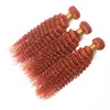 ISHow Virgin Hair Weave Extensions 8-28 tum för kvinnor #350 Orange Ginger Color Remy Hume Hair Bundles Kinky Curly