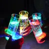 Cups Saucers Creative LED Light Up Automatic Flashing Drinking Color Changing Acrylic Beer For Bar Club Party Supplies