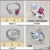 Jewelry Settings New Pearl Ring Accessories 925 Sier Settings 10 Styles For Women Mounting Rings Adjustable Size Diy Jewelry Gift Dro Dhhf6