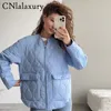 Women Down Parkas Cnlalaxury Spring Autumn Kobiety Kurtki cienkie parkas ponadwymiarowy Vintage Long Sleeve Płaszcz Femme Chic Marda 220929