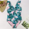 Women's Swimwear Brand Leaf Print Girl One Piece Swimsuit Summer Girls Kids Children Beachwear Kid Swimming Suit Monokini A273