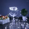 Strängar 2/5/10m 10-100 LED Copper Wire Lights Lamp Fairy String Battery Operated Christmas Wedding Party Decoration