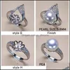 Smyckesinst￤llningar Pearl Rings Accessories Zircon Ring 925 Sier Inst￤llningar f￶r kvinnor Girl Justerbar Blank Need Diy Jewelry Gift Drop Del Dhzgu