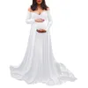 Повседневная беременная платья для фотосъемки фотосессия Женщины для беременных лето от рукава на плече длинные платья беременности 0929