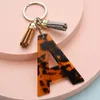 Leopard 26 Letter Party Nyckelring med Tassel Car Keyring Accessories Pendant For Women Girls Purse Handbags Decoration RRE14615