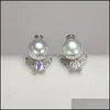 Stud 8 Styles Pearl Earrings S925 Sterling Sier Stud Summer Style 6-7mm For Women Girl Diy Wedding Present Drop Delivery 2021 Jewelry BDE DH9QV