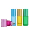 5ml Portable Frosted Colorful Essential Oil Perfume Thick Glass Roller Bottles Travel Refillable-Roller Bottle for Women SN4179