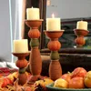 Candle Holders Antique Candlestick Crafts Imitation Rope Effect Decoration Home Desktop Thanksgiving Harvest Festival Decor Holder