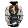 Erkek Hoodies Est Horror Movie Chucky 3d Baskılı Hoodie Moda Ceketler Kazak Sonbahar Günlük Dış Giyim Unisex Plus Size S-6XL