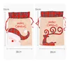 Linen Santa Sack Noel Hediye Çantası Kırmızı Ekose Drawstring Tote Çanta Festivali Dekorasyon SN7912
