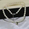 Trendowa mała perła słodkowodna i koralika spersonalizowana biżuteria 925 Srebrny Srebrny Naszyjniki Choker 4,5-5 mm Kształt ryżowy