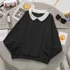 Kvinnors hoodies Collared Sweatshirt Kawaii Hoodie Jackets For Girls Pullover Lång ärm Hösten Casual Solid Color Sweatshirt 220928