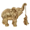 Obiekty dekoracyjne figurki 1PC Retro żywica słonia dekoracja rzeźba figurka sztuka słonia statua kreatywna żywica rzemiosło domowe Dekor Dekor 2209928
