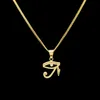 316L Stainless Steel Gold Color Egyptian The Eye Of Horus Pendant Necklace Hip Hop Wedjat Eye Necklaces For Unisex Jewelry227L