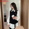 Women's Vests AIGYPTOS Sweater Vest All-Match Korean Fashion Female Autumn And winter knitted sweater vest crop sleeveless for women 220928