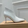 Botas de tornozelo Gianvito Rossi para Womens Sapatos Designer de luxo dos dedos pontuais de 8,5 cm de salto de salto de saltos de cashmere de cashmere moda de moda 35-41