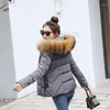 Frauen Trench Coats Frauen Winterjacke Parka abnehmbarer Pelzkragenmantel Frauen Frau Frau