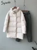 Femmes Down Parkas Syiwidii Puffer Parkas Veste d'hiver Femmes Épaissir Chaud Dames Longs Manteaux Col Montant Boutonné Surdimensionné Vêtements D'extérieur 220929