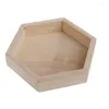 Jewelry Pouches Wooden Necklace Display Tray Case Holder Rack Hexagon Storage Box F2TD