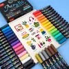 Markers 24/36 Kleuren Zachte Kop Acryl Waterbasis Verf Pen Borstel Markeerstiften voor Stof Canvas Rock DIY ing Supply 220929