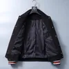 Erkek Ceketler Lüks 2022 Erkekler Siyah Akıllı Çizgili Pu Deri Varsity Paltolar / Aşağı Pamuk Sıcak Kış A396