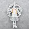 Decorative Flowers Christmas White Angel Wreath Vine Ring Pink Door Hanging Tree Pendant Ornaments