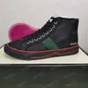 Designer tênis homens fora da grade sneaker verde vermelho web listra lona corredor formadores mulheres sola de borracha sapato com caixa no414