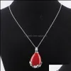 Hangende kettingen scheurwater drop liefde natuurlijke rode agaat edelstenen hanger ketting ketting reiki bead dames sieraden dn3468 levering 2021 nec dhxsn