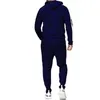 Мужские спортивные костюмы 2pcs мужская толстовка с капюшоном Tops Joggers брюки.