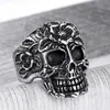 Lots Style Mixed Send Stainless Steel Skull Cluster Rings Men Metal Gothic Biker Punk Ring Fashion Jewelry Gift