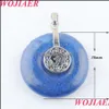 Colares pendentes de pedra natural colar 3d pingente redondo c￭rculo cura de cristal Energia NCE NCE para mulheres joias presentes bo930 gota de dhi5s